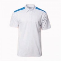 SKP012 Order POLO shirts for men and women to make sports Polo shirts Polo shirts clothing factory contrast color shoulders back view